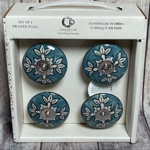 Casa Decor 4 Drawer Pulls Blue NIB